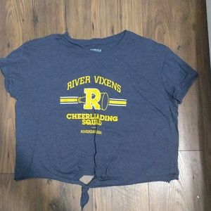 Navy blue cropped Riverdale t-shirt